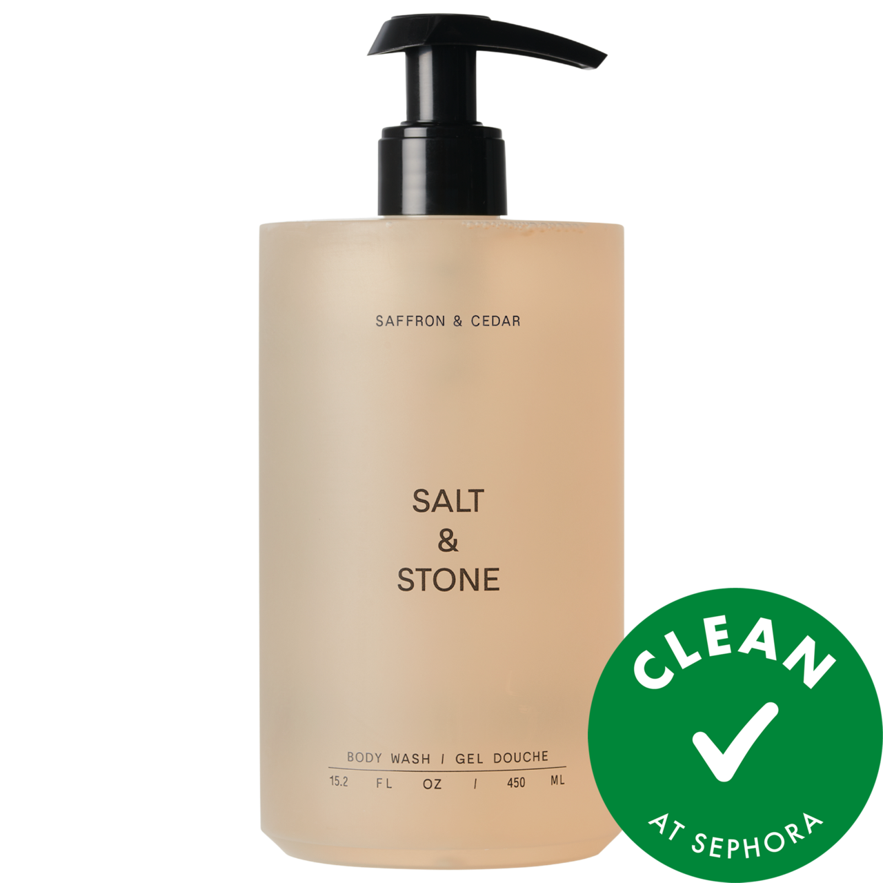 Salt & Stone Saffron & Cedar Body Wash with Niacinamide + Probiotics 15.2 oz / 450 ml