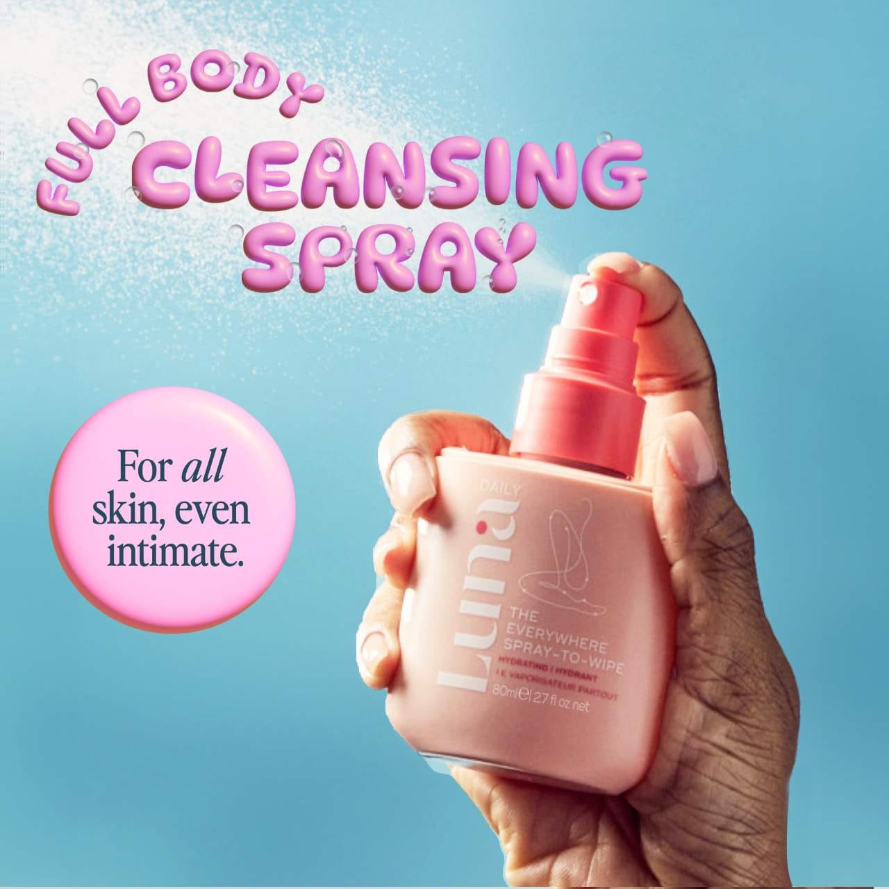 The Everywhere Spray-To-Wipe - Hydrating with Prebiotics, Vitamins and Omegas for Dry Skin