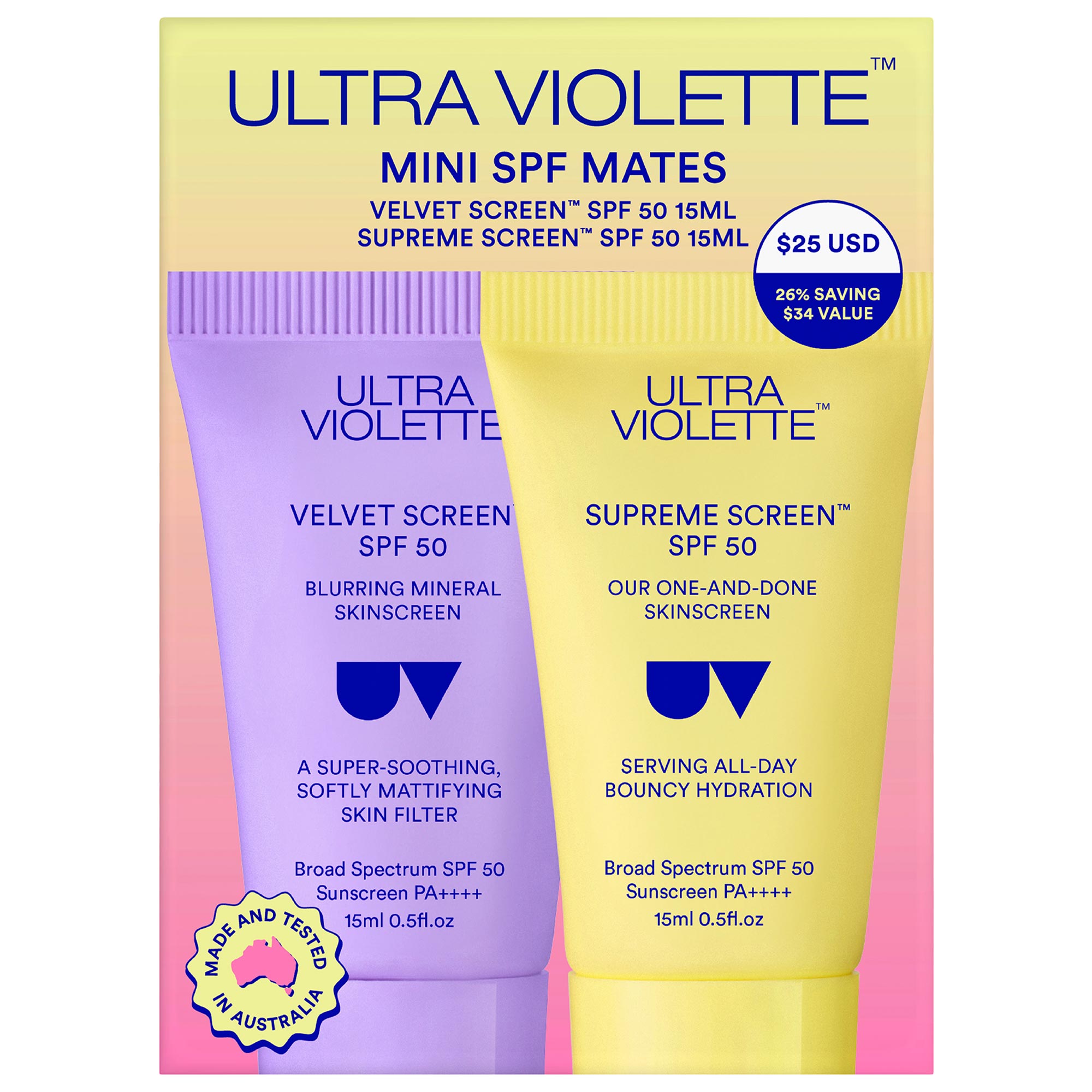 Mini SPF Mates SPF 50 Hydrating and Mattifying Sunscreen Duo